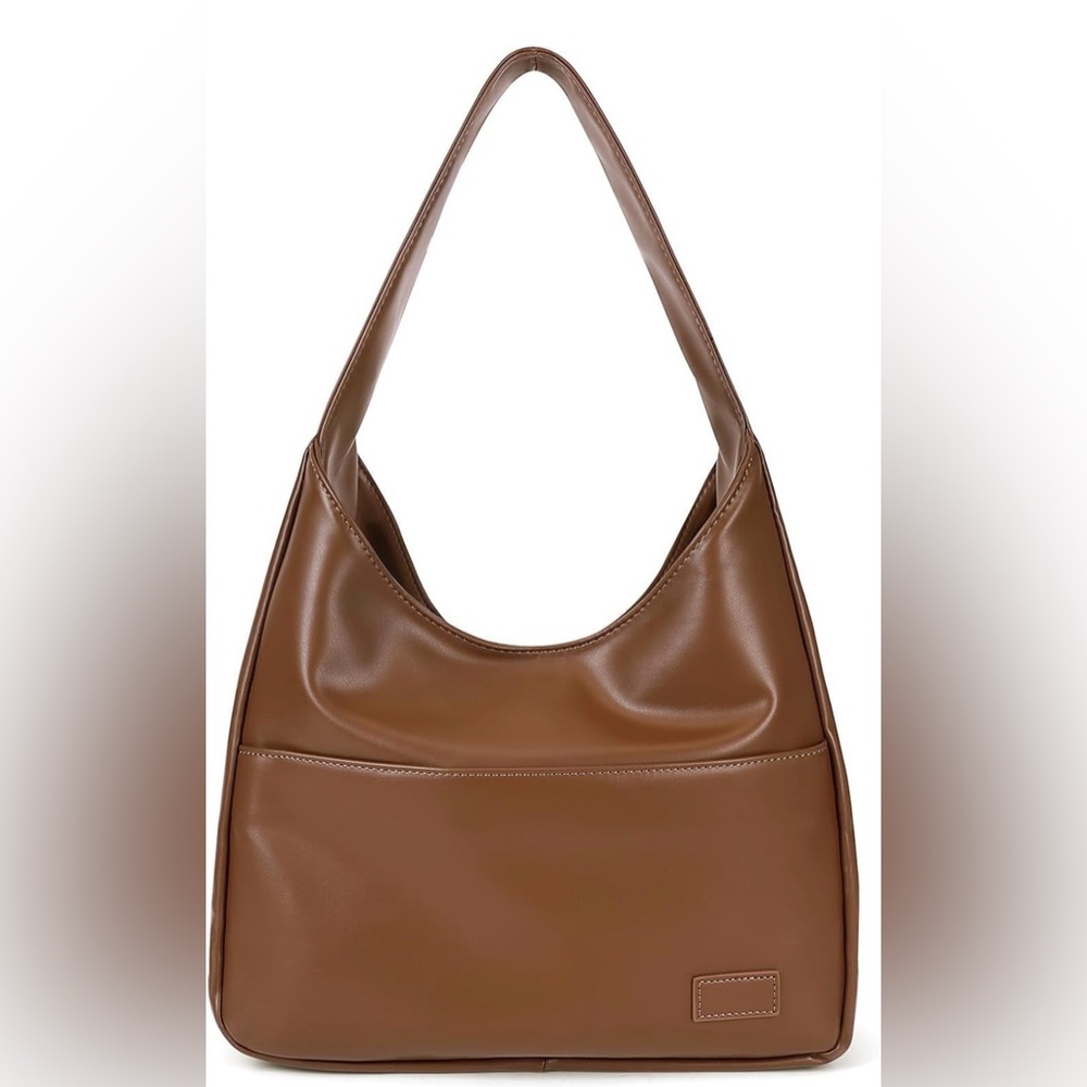 NWT Brown Faux Leather Hobo Shoulder Bag